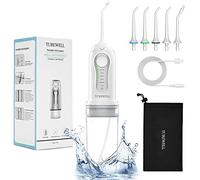 TUREWELL Irrigador Dental, Irrigador Bucal Portatil con 6 Modos y 3 Boquillas, IPX7 Impermeable, Water Flosser Profesional, irrigador Oral Eléctrico para el Hogar y Viaje