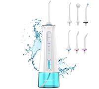 TUREWELL Irrigador oral inalámbrico, 300 ml, impermeable con 3 modos recargable por USB, limpiador de dientes de agua, sin cables para viajes/hogar/oficina
