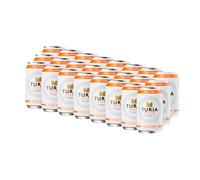TURIA - Cerveza Rubia Stark 33cl | Pack 24 Latas | Cerveza Valenciana Artesanal | Premium Mediterránea | Sabor Intenso y Equilibrado