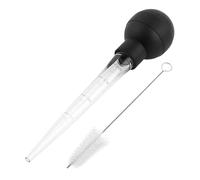 Turkey Baster - Cuentagotas de aceite de con cepillo | Inyector de carne grande de acero inoxidable | Jeringa inyectora de adobo con tornillo | Jeringa de cocina con cepillo de limpieza para
