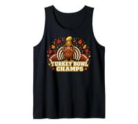 Turkey Bowl Champs Football Thanksgiving Graphic Camiseta sin Mangas