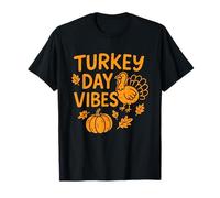 Turkey Day Vibes - Camisa Divertida de Calabaza de Pavo de Acción de Gracias Camiseta