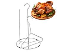 Turkey Fryer Hook, Stainless Steel Vertical Chicken Skewer, Frying Stand Set with Lifter, Durable Rust-Resistant Material, Perfect Holiday and Outdoor Cooking, Thanksgiving Day, Backyard