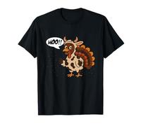 Turkey Moo Funny Thanksgiving Cow Meme para Hombre y Mujer Camiseta