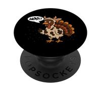 Turkey Moo Funny Thanksgiving Cow Meme para Hombre y Mujer PopSockets PopGrip Adhesivo