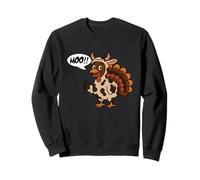 Turkey Moo Funny Thanksgiving Cow Meme para Hombre y Mujer Sudadera