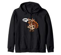 Turkey Moo Funny Thanksgiving Cow Meme para Hombre y Mujer Sudadera con Capucha
