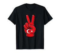 Turkey Peace Sign Hand Patriotic Turquish Country Flag Camiseta
