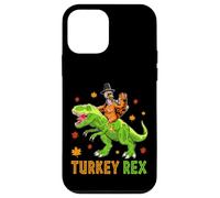 Turkey-Rex Turkey Riding Dinosaur Thanksgiving Thankful Carcasa para iPhone 12 Mini
