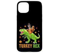 Turkey-Rex Turkey Riding Dinosaur Thanksgiving Thankful Carcasa para iPhone 15 Plus