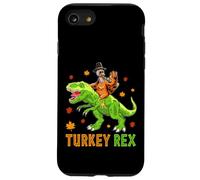 Turkey-Rex Turkey Riding Dinosaur Thanksgiving Thankful Carcasa para iPhone SE (2020) / 7/8