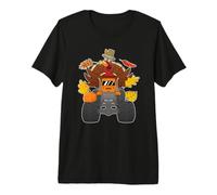 Turkey Riding Monster Truck Funny Día de Acción de Gracias Peregrino Camiseta Premium