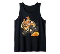 Turkey Riding Monster Truck Funny Día de Acción de Gracias Peregrino Camiseta sin Mangas