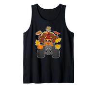 Turkey Riding Monster Truck Funny Día de Acción de Gracias Peregrino Camiseta sin Mangas