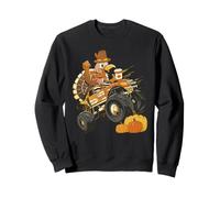 Turkey Riding Monster Truck Funny Día de Acción de Gracias Peregrino Sudadera
