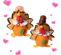 Turkey Stuffed Animal Cute Soft Thanksgiving Toy Polyester Fabric23x20x11cm