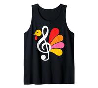 Turkey Teachers Music Teacher Note Thanksgiving Fall Autumn Camiseta sin Mangas