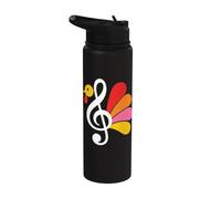 Turkey Teachers Music Teacher Note Thanksgiving Fall Autumn Stainless Steel Insulated Water Bottle
