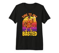 Turkey Time To Get Basted Retro Happy Thanksgiving Hombres Mujeres Camiseta Premium
