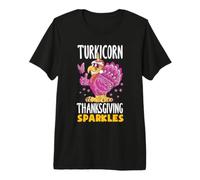 Turkicorn Thanksgiving Sparkles Pavo Unicornio Niñas Mujeres Camiseta Premium