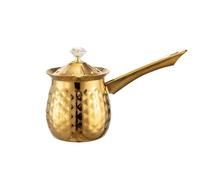 Turkish Coffee Pot Cafetera turca versátil hecha a mano con tapa de asa estable de acero inoxidable(Gold-200ml)
