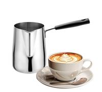 Turkish Coffee Pot - Sartén de leche de acero inoxidable de 600 ml, olla de fusión para bebidas con vertido | Stove Brewing Pan for Coffee Milk Tea Hot Chocolate Apartment Home Kitchen Office
