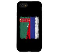 Turkmenistán Rusia Media Bandera Turkmenistán Jersey Ruso Carcasa para iPhone SE (2020) / 7 / 8