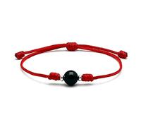 Turmalina® - 2 Pulseras TOURMALINE autentica hilo rojo y negro - Adornos en plata de Ley - Amuleto contra mal de ojo para mujer y hombre - Sanación y curación energía negativa (1 Roja)
