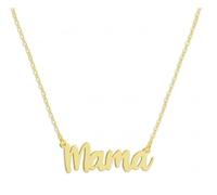 Turmalina - Collar mama dorado de Plata de Ley 925, gargantilla con cadena de eslabones con la palabra mama,Regalo Día de la Madre, San Valentín, Cumpleaños, regalo Mamá con caja de regalo