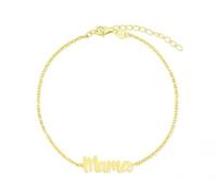 Turmalina - Pulsera mama de Plata de Ley 925, pulsera dorada con la palabra mama, Regalo Día de la Madre, San Valentín, Cumpleaños, regalo Mamá con caja de regalo