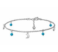 Turmalina - Pulsera tobillera plata colgantes y bolitas turquesa, pulsera para tobillo, brazalete para tobillo, pulsera para la playa pie, regalo para mujer verano para mujer y niña