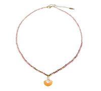 Turmaster Elegante collar para mujer, pulsera de cuarzo rosa con piedras de 3,5 mm y 10 separadores dorados, regalo para madre, esposa o novia