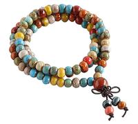 Turmaster Pulsera para mujer con 108 cuentas, hilos de cerámica de 6 mm, regalos para mujeres que se pueden hacer como collares o pulseras, regalo para madres,novias, familiares y amigas,Coloreado