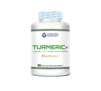 Scientiffic Nutrition - Turmeric+ con Bioperine® Complemento Alimenticio a Base de Cúrcuma y Pimienta Negra, Antiinflamatorio, 60 Cápsulas.