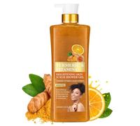 Turmeric Bar Soap & Turmeric Orange Vitamin C Body Wash with Cocoa Seed Exfoliant, Mattifying Scrub for Uneven Skin Texture, Body-Only Daily Use