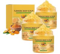 Turmeric Body Scrub,Natural Moisturizing Exfoliating Scrub,Turmeric Exfoliating BodyScrub,Gentle Nourishes Skin,Deep Cleansing,Smooth & Glowing Beauty Skin,Body Exfoliator, for All Skin Types (3Pcs)