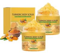 Turmeric Body Scrub,Natural Moisturizing Exfoliating Scrub,Turmeric Exfoliating BodyScrub,Gentle Nourishes Skin,Deep Cleansing,Smooth & Glowing Beauty Skin,Body Exfoliator, for All Skin Types (2Pcs)