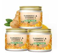 Turmeric Clay Face Mask, Vitamina C Colágeno Peel Off Face Mask, Deep Cleansing Hydrating Facial Mask, Brightening Jelly Gel Mask for Dull Skin, Unneven Skin Tone, Overnight Skincare (3 unidades)