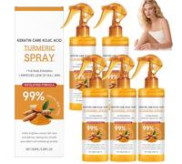 Turmeric Exfoliating Body Spray,Peel Shot Turmeric Spray Formula,Brightens & Evens Skin Tone,Smooths & Refresshes,Portable Tool-Free,Travel-Friendly,For All Skin Types,100ml (5PCS)