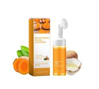 Turmeric Face Wash With Brush, Soothing cleansing foam, Deep Cleansing Glow Wash, Nutre la piel, ayuda a equilibrar el aceite de la piel y el agua, para una tez uniforme y luminosidad, todos los tipos