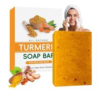 Turmeric - Jabón de ácido kójico para cúrcuma y limón, orgánico, natural, vegano, para rostro y cuerpo, jabón turmeric brillante para limpieza profunda contra impurezas, jabón de jengibre, limpieza