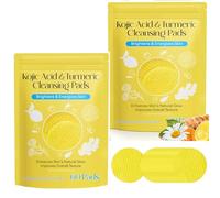 Turmeric Kojic Acid - 60 almohadillas de limpieza exfoliantes, equilibrio de aceite y agua, elimina el exceso de epidermis, equilibra el tono de la piel, para manchas oscuras, piel opaca, cicatrices
