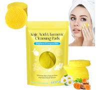 Turmeric Kojic Acid Exfoliating Cleansing Pads, Face Turmeric & Kojic Acid Pads, Turmeric Cleansing Pads for Dark Spots, Turmeric Kojic Pads, Turmeric Pads Infused Foaming Exfoliating (60 unidades, 4