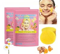 Turmeric Kojic Acid Pads,Kojic Acid and Turmeric Cleansing Pads,Turmeric Kojic Acid Cleansing Pads,Gentle & Non-Irritating for Face Body,Remove Excess Keratin (2 Box)