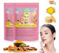 Turmeric Kojic Acid Pads, Turmeric Cleansing Pads, Turmeric Cleansing Pads with Natural Ingredients, Improves Skin Tone, Reduces Fine,DullnessLines, Balance Skin Oil, Enriched Vitamin C (2 Pcs)