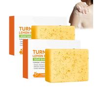 Turmeric Lemon Cleansing Soap, cúrcuma y limón jabón de manos, juego de 2 unidades, limpieza profunda natural, hecho a mano respetuoso con la piel