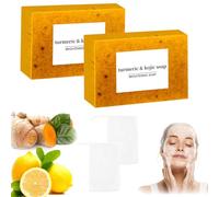 Turmeric Soap Bar, Honey Glow Lemon Turmeric Kojic Acid Soap-Bar, Turmeric and Kojic Soap Bars, Turmeric Soap for Face and Body, Skin Care Soap for All Skin Types (2)