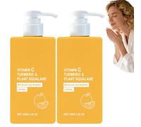 Turmeric & Vitamin C Cream Face & Body Lotion,Vitamin C Cream,Turmeric and Squalane,Brightening,Improves Elasticity,Hydrating,Non-Greasy,Daily Use,Even Skin Tone,Glowing Complexion (2PCS)