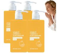 Turmeric & Vitamin C Cream Face & Body Lotion, Vitamin C Cream, Turmeric and Squalane,Brightening,Improves Elasticity,Hydrating,Non-Greasy,Daily Use,Even Skin Tone,Glowing Complexion (4PCS)
