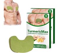 Turmericmax Gynecomastia Compress Patch, Gynecomastia Tightening Ginger Patch,Men Chest Care Patch Turmeric Extract (2 Box)